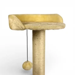 Arbre à chat griffoir avec plateforme & jouet Beige