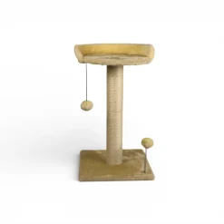 Arbre à chat griffoir avec plateforme & jouet Beige