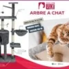 Arbre à chat multi-niveaux avec niche, hamac et griffoirs