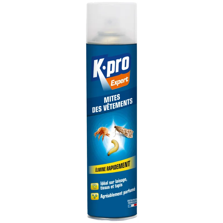 Aérosol spécial mites des vêtements et larves 400ml K.PRO