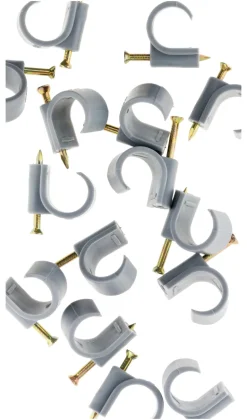 10 attaches plastiques 20/25mm gris