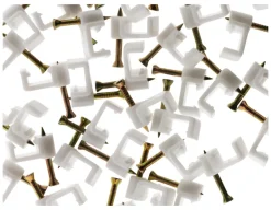 50 attaches pour fil méplat blanc 01