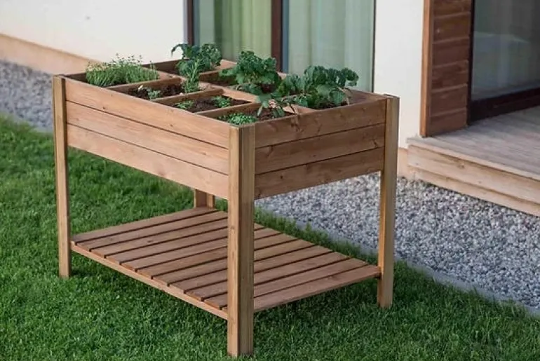 Bac potager sur pieds pin traité en autoclave 120 x 60 cm