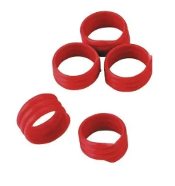 Bague d'identification 16 mm 20 pièces rouge