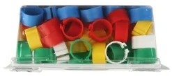 Bague identif. clip 12mm coloris assortis 5x20 pcs