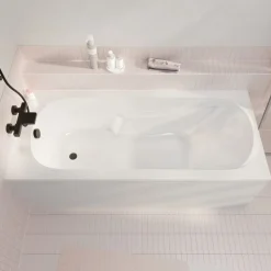 Baignoire rectangulaire Aquae Round 160x70 x 52-54cm blanc
