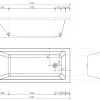 Baignoire rectangulaire Aquae Square 170x75 x 52-54cm blanc