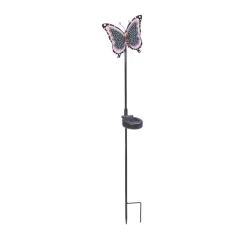 Balise solaire Papillon 76cm LED multicolore