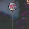 Balise solaire Tiffany Papillon effet vitrail
