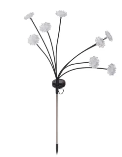 Balise solaire 8 tiges Fleurs Blanc chaud