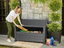 Banc avec coffre de rangement Otter résine gris 227L KETER