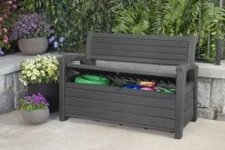 Banc avec coffre de rangement Otter résine gris 227L KETER