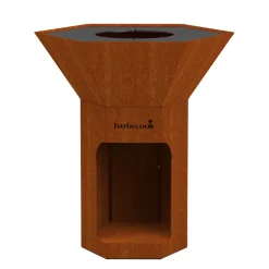 Barbecue au bois en acier corten Nestor Original 92x92x101cm