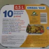 Barquette aluminium 0,5L (x10)