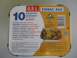 Barquette aluminium 0,5L (x10)