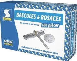 Bascule et rosace pour plafond suspendu en plâtre (x100)