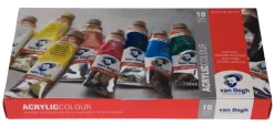 Base couleurs acryliques avec 10 couleurs en tube de 40 ml