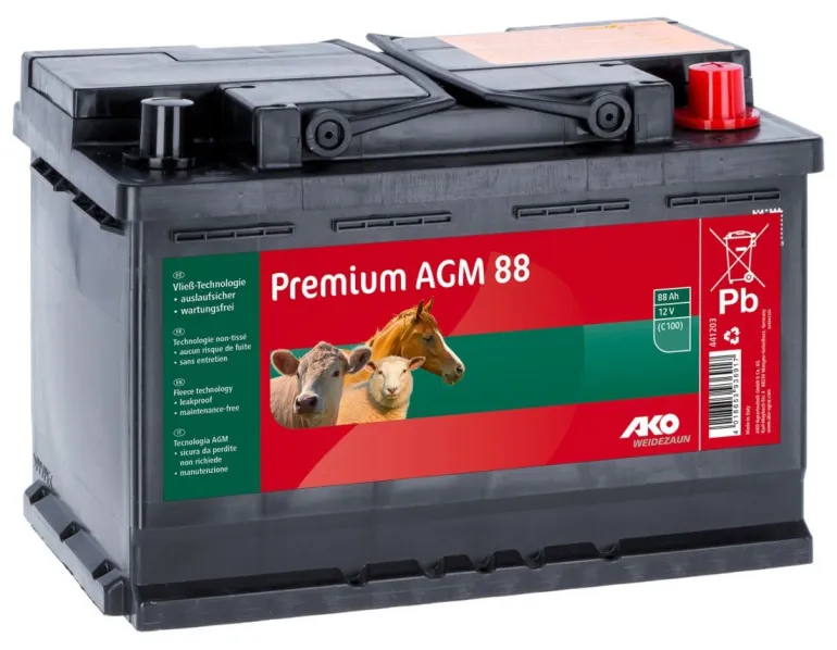 Batterie AGM Premium 12V 88Ah prête à l'emploi AKO