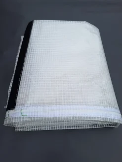 Bâche armée 220g/m² avec porte zippée pour serre largeur 3 m