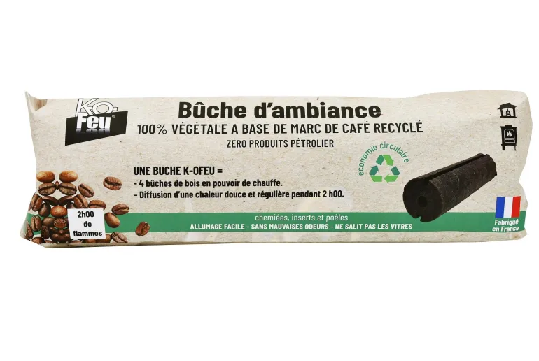 Bûche d'ambiance densifiée marc de café 1kg