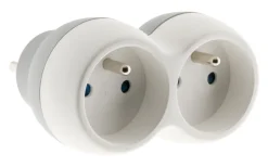 Biplite 2 prises 16A façade blanc/gris bolea