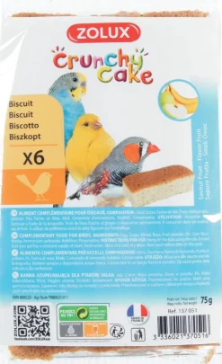Biscuits Crunchy cake pomme banane pour oiseaux (x6)