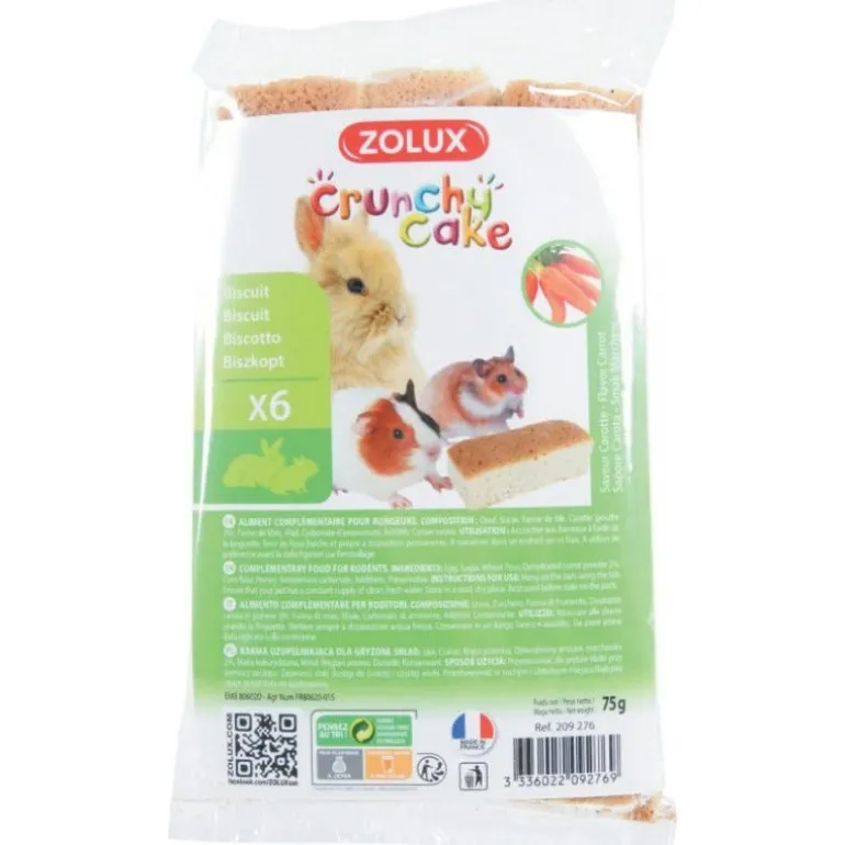 Biscuits Crunchy cake carotte pour rongeurs (x6)