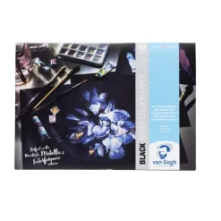 Bloc de papier noir pour aquarelle 12 feuilles 360 g/140(A4)