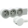 Bloc multiprise 3x2P+T 1,5m blanc/gris clair LEGRAND