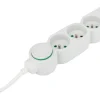 Bloc mutiprise avec interrupteur 4 prises 3G1 1,5m blanc