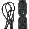 Bloc mutiprise avec interrupteur 6 prises 3G1 1,5m noir