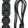 Bloc mutiprise avec interrupteur 5 prises 3G1 1,5m noir