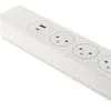 Bloc mutiprise Mantea 3 prises easyeject + 2 USB blanc