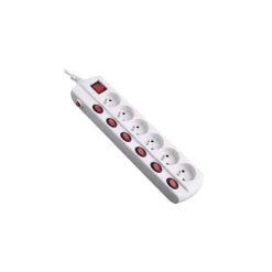 Bloc 6 prises 16A Interrupteur blanc - ELECTRALINE