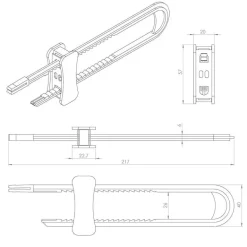 Bloque-portes à glissière pour porte double blanc (x2)