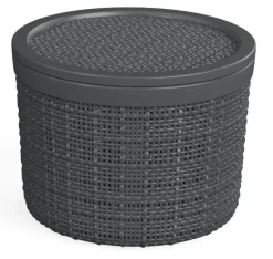Boite ronde jute 2l avec couvercle - plastique recyclé