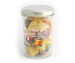 Bonbons berlingots rayés assortis au miel 150g