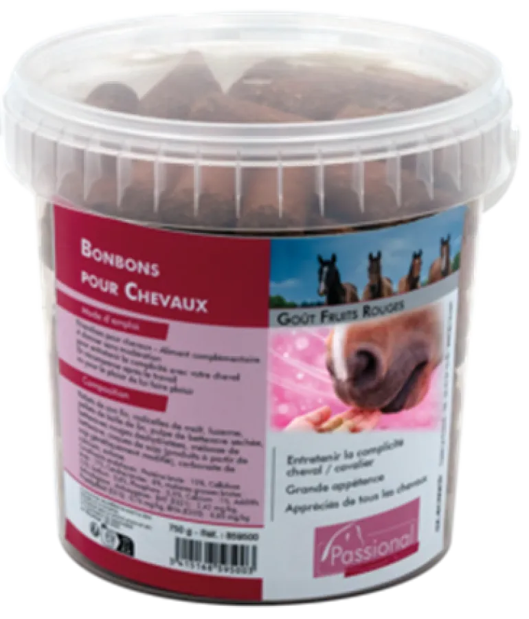 Bonbons pour chevaux goût fruits rouges 750g PASSIONAL