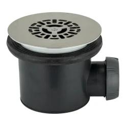 Bonde tourbillon sortie horizontale Ø90mm grille brossé