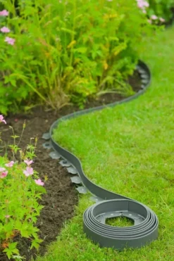Bordure PE recyclée Gazon H5cm épaisseur 4mm Gris X10M