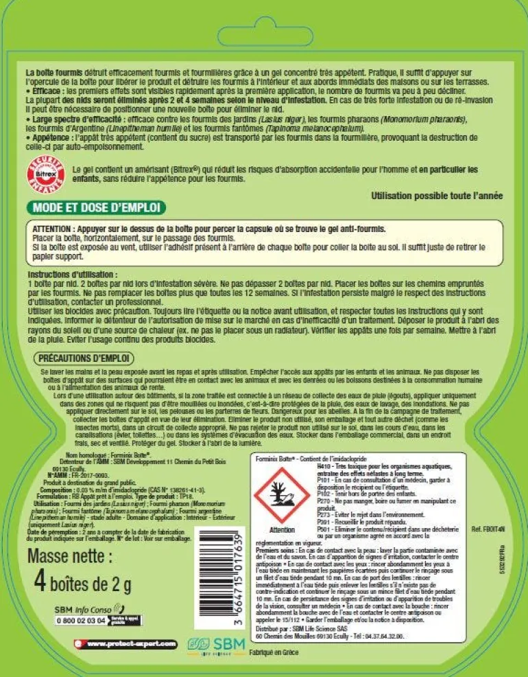 Boîte appât anti-fourmis 4x2g pack éco PROTECT EXPERT