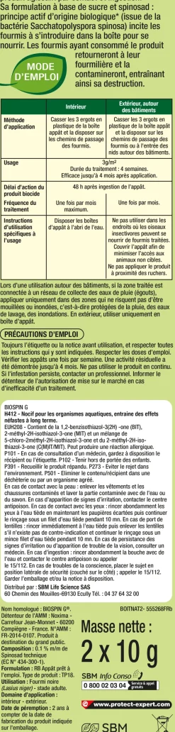 Boîte appât gel anti-fourmis 2x10g PROTECT EXPERT