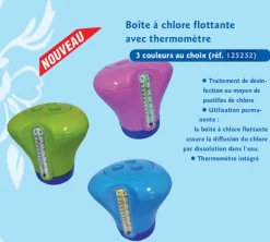 Boîte à chlore avec thermomètre - Vendu à l'unité