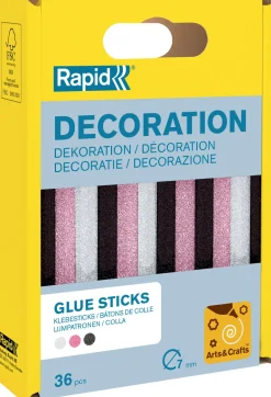 Boîte de 36 bâtons de colle pailletés Ø7 x 90mm RAPID