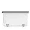 Boîte de rangement avec roulettes et couvercle 50L
