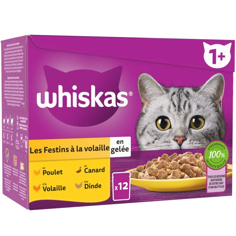 Bouchée pour chat Les Festins à la volaille en gelée 12x85g