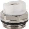 Bouchon purgeur 1/2 à bec orientable nickelé/blanc