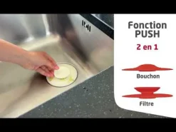 Bouchon universel 2 en 1 Uppy noir Ø110mm WIRQUIN