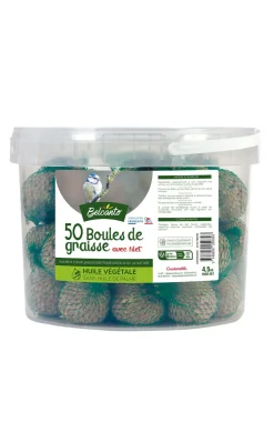 Boules de graisse avec filet pour oiseaux - Seau de 50