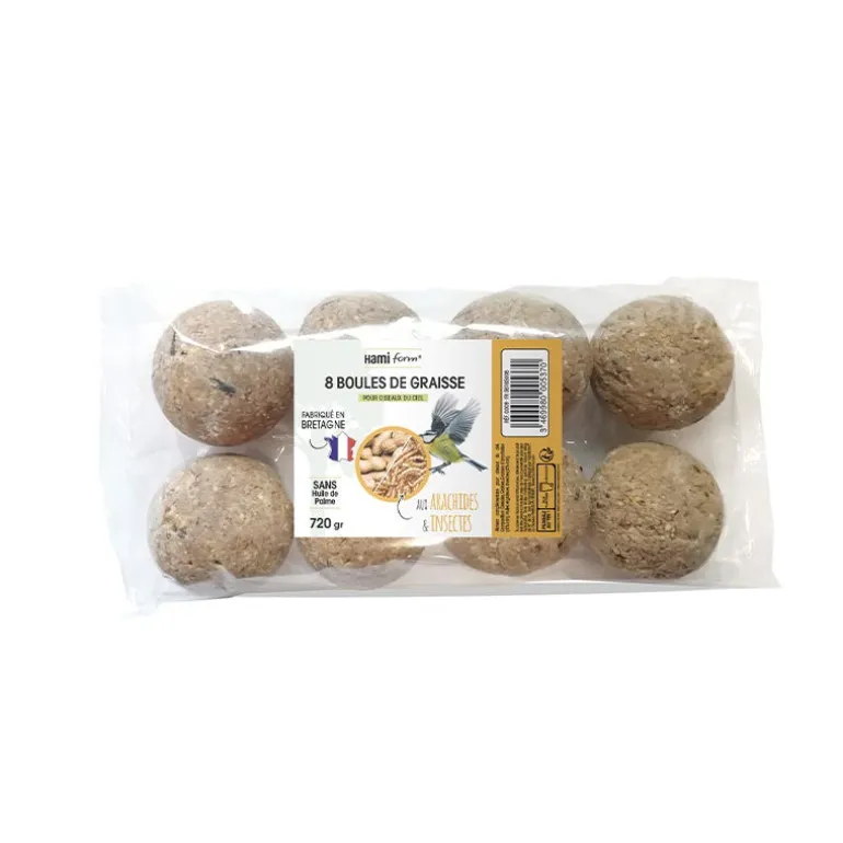 Boules de graisse découverte arachides et insectes (x8)